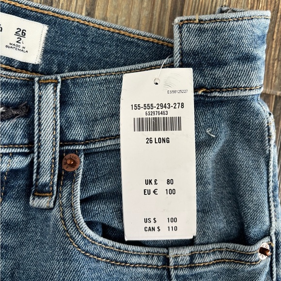 Abercrombie & Fitch Super Skinny Ankle High Rise Jeans Womens 26/2L Blue Denim - Picture 9 of 13